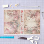 Mixed Media Artiest Pink Junk Journal Fairy Collag Tissuepapier (Craft)