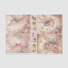 Mixed Media Artiest Pink Junk Journal Fairy Collag Tissuepapier
