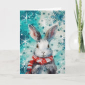 Mixed Media Bunny Print Kerst Kaart AP4448B1 (Voorkant)