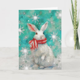 Mixed Media Bunny Print Kerst Kaart AP446B1
