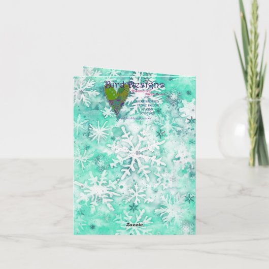 Mixed Media Bunny Print Kerst Kaart AP453B1 (Achterkant)