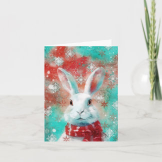 Mixed Media Bunny Print Kerst Kaart AP453B1
