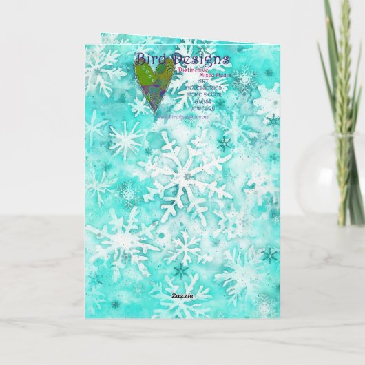 Mixed Media Cat Print Kerst Kaart AP415A1 (Achterkant)