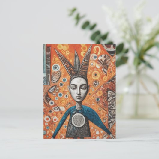 Mixed Media Collage AI Briefkaart (Staand voorkant)