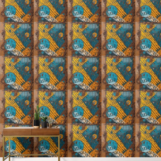 Mixed Media Collage Behang (Hal)