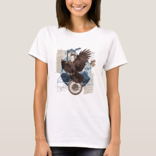 Mixed Media Collage Bird Cherub Vintage T-shirt