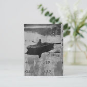 Mixed Media Collage Een Oude Boot Zwart en Wit Briefkaart (Staand voorkant)