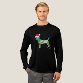Mixed media collage kunst HOND PUPPY in kerstmuts Tri-Blend Shirt