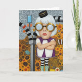 Mixed Media Collage Leuke bril Gestreepte Leggings Kaart (Voorkant)