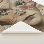 Mixed Media Collage Portret Kunst (10) Sherpa Deken (3/4)