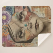 Mixed Media Collage Portret Kunst (10) Sherpa Deken (Voorkant (horizontaal))