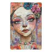 Mixed Media Collage Portret Kunst (11) Mini Klembord (Achterkant)