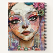 Mixed Media Collage Portret Kunst (11) Notitieboek (Achterkant)