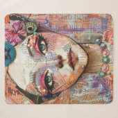 Mixed Media Collage Portret Kunst (11) Sherpa Deken (Voorkant (horizontaal))