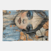 Mixed Media Collage Portret Kunst (12) Theedoek (Horizontaal)