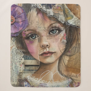 Mixed Media Collage Portret Kunst (1) Sherpa Deken