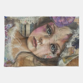 Mixed Media Collage Portret Kunst (1) Theedoek (Horizontaal)