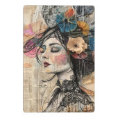 Mixed Media Collage Portret Kunst (2) Mini Klembord (Achterkant)