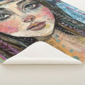 Mixed Media Collage Portret Kunst (3) Sherpa Deken (3/4)