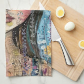 Mixed Media Collage Portret Kunst (3) Theedoek (Quarter Fold)