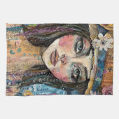 Mixed Media Collage Portret Kunst (3) Theedoek (Horizontaal)