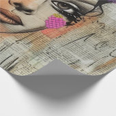 Mixed Media Collage Portret Kunst (5) Cadeaupapier (Hoek)