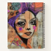 Mixed Media Collage Portret Kunst (5) Notitieboek (Achterkant)