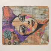 Mixed Media Collage Portret Kunst (5) Sherpa Deken (Voorkant (horizontaal))
