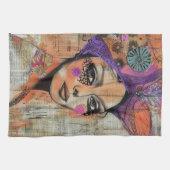 Mixed Media Collage Portret Kunst (5) Theedoek (Horizontaal)