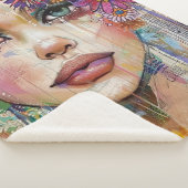 Mixed Media Collage Portret Kunst (6) Sherpa Deken (3/4)