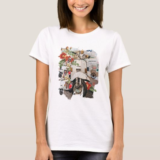 Mixed Media Collage  Reizende vrouw T-shirt (Voorkant)