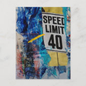 mixed media collage Speed Limit  Briefkaart (Voorkant)