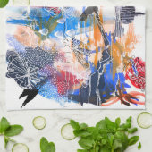 Mixed Media Crow Abstracte keukenhanddoek (Gevouwen)