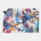 Mixed Media Crow Abstracte keukenhanddoek (Horizontaal)