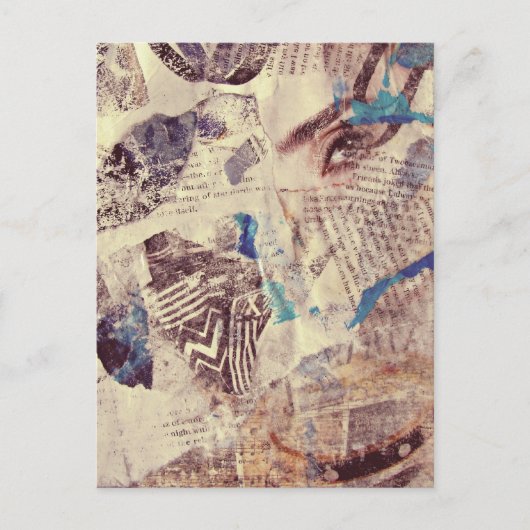 Mixed Media Eye Patterns Abstract Briefkaart (Voorkant)