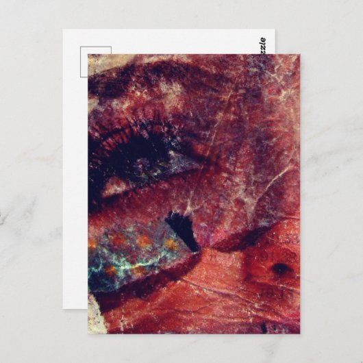 Mixed Media Face Abstract Briefkaart (Voorkant / Achterkant)