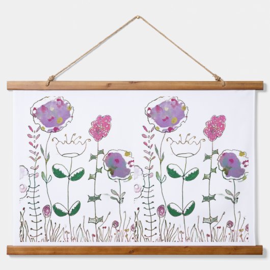 Mixed Media Floral  Hangend Wandkleed (Voorkant)