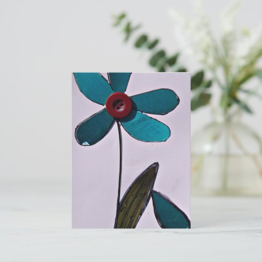 Mixed Media Flower Briefkaart (Staand voorkant)