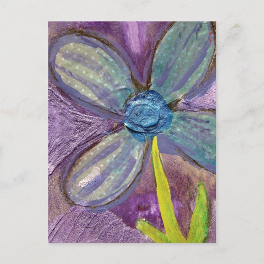 Mixed media flower briefkaart (Voorkant)