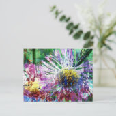 Mixed Media Flower Collage Briefkaart (Staand voorkant)