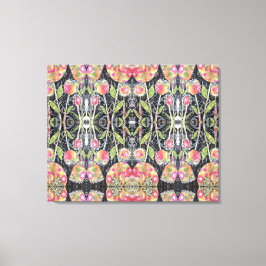 Mixed Media Flowers Abstract Canvas Afdruk