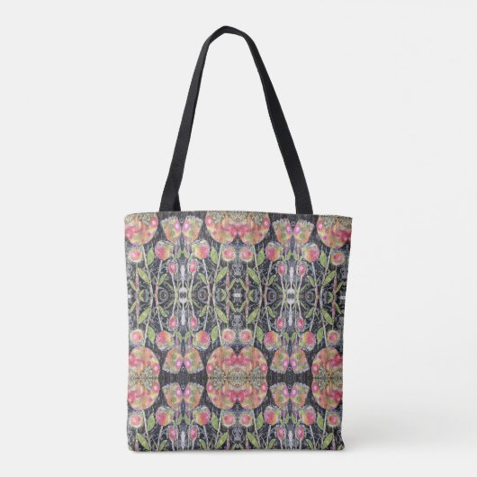 Mixed Media Flowers Abstract Tote Bag (Achterkant)