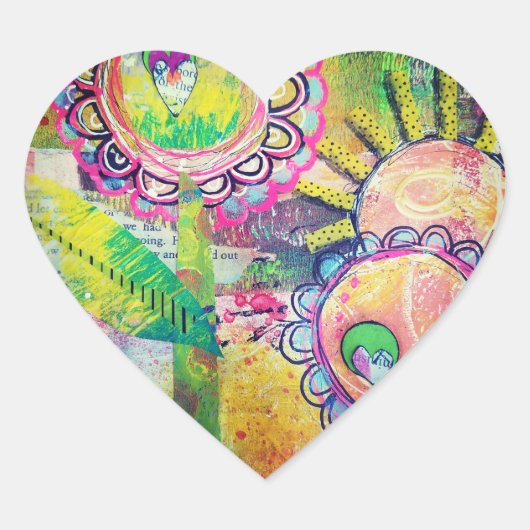 Mixed Media Glower Garden Heart Stickers (Voorkant)