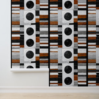 Mixed Media Grid Stripe No. 1 Behang