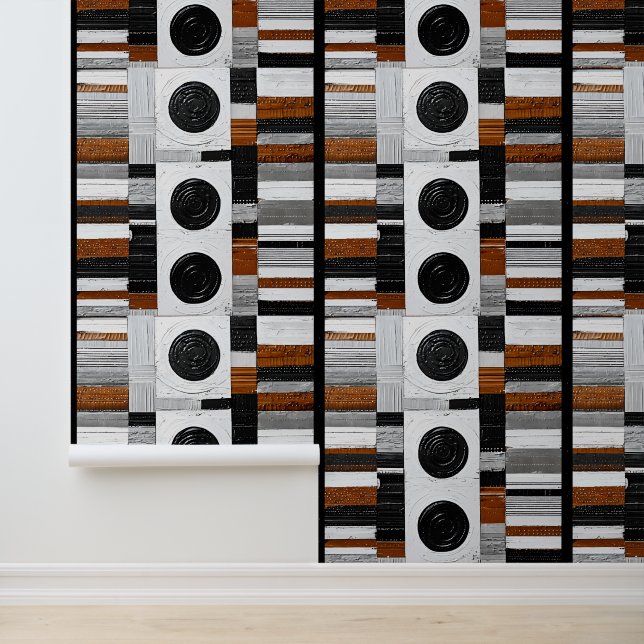 Mixed Media Grid Stripe No. 1 Behang (Applicatie)