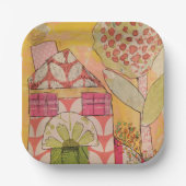 Mixed Media House Papieren Bordje (Voorkant)