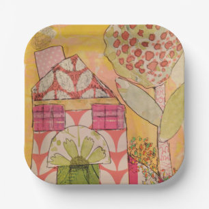 Mixed Media Huis Papieren Bordje