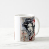 Mixed media Japans geisha koffie mok (Voorkant rechts)