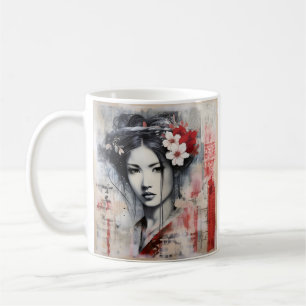 Mixed media Japans geisha koffie mok