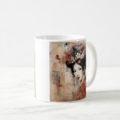 Mixed media Japans geisha koffie mok (Voorkant rechts)